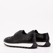 Load image into Gallery viewer, The Obsidian Black Python Leather Men Sneaker