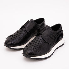 Load image into Gallery viewer, The Obsidian Black Python Leather Men Sneaker