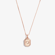 Load image into Gallery viewer, Slider Tag Heart Charm Necklace, 21''