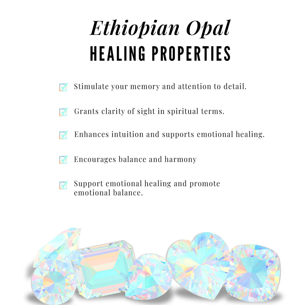 1.5 Carat Ethiopian Opal Engagement Ring for Women