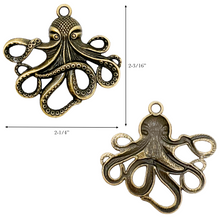 Load image into Gallery viewer, Steampunk Octopus Charms 6 pcs Jewelry Making Supplies