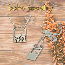 Load image into Gallery viewer, Mountain Range Forest Nature Necklace Bohemian Jewelry