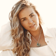 Load image into Gallery viewer, Turquoise Mountain Necklace Round Nature Inspired Boho Western Jewelry Silver Bronze