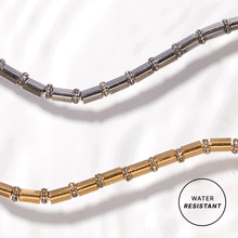 Load image into Gallery viewer, Tube Bead and Crystal Chain Bracelet