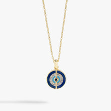 Load image into Gallery viewer, Evil Eye 'Positive Vibes' Mantra Necklace