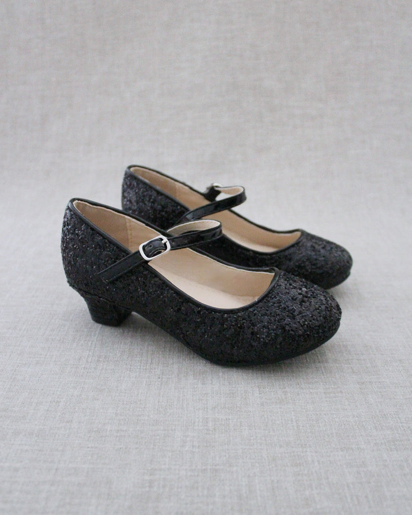 Rock Glitter Mary Jane with Glitter Heels for Girls