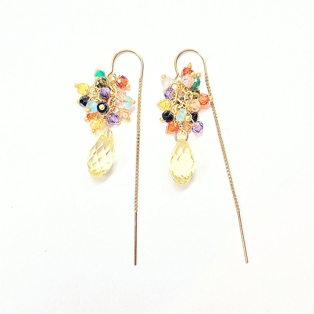 Crystal Droplet Festival Threader earrings
