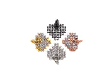 Load image into Gallery viewer, CZ Micro Pave Heart/Leaf Shaped Pendant/Charm, Clear Cubic Z