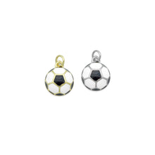 Load image into Gallery viewer, Black White Enamel Soccer Shape Pendant, sku#F1354