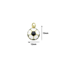 Load image into Gallery viewer, Black White Enamel Soccer Shape Pendant, sku#F1354