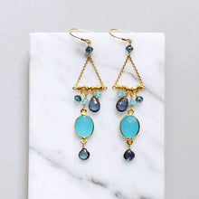 Load image into Gallery viewer, Blue Chandie Earrings