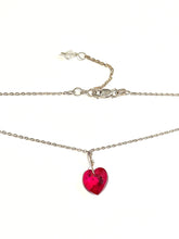 Load image into Gallery viewer, Red Heart swarovski drop necklace