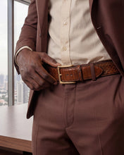 Load image into Gallery viewer, The Valmont Tan Python Leather Derby Men Shoe