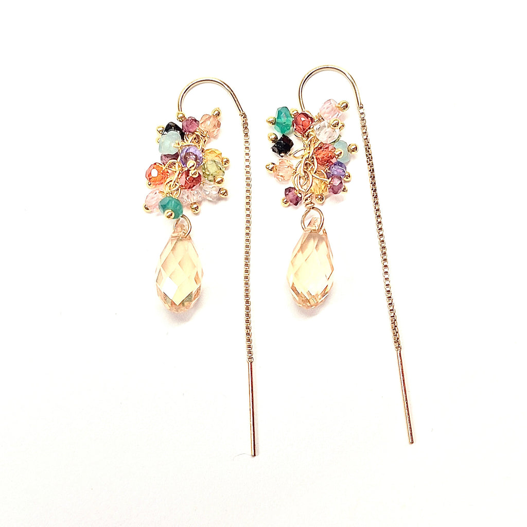 Crystal Droplet Festival Threader earrings