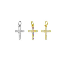 Load image into Gallery viewer, CZ Micro Pave Cross Charm Pendant, Cross charm, sku#F685