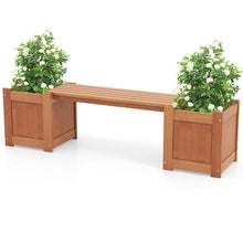 Load image into Gallery viewer, Farmhouse Durable Outdoor Wooden Planter Box with Garden Bench