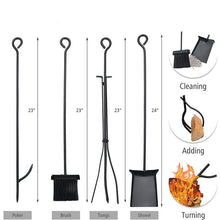 Load image into Gallery viewer, Indoor/Outdoor Heavy Duty Steel Firewood Storage w/ Kindling Holders, Shovel