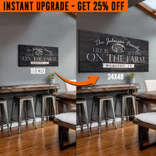 Load image into Gallery viewer, Upgrade Your 20x10 Inches 'Life is better on the Farm' (Style 2) Canvas To 48x24 Inches