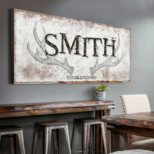 Load image into Gallery viewer, Rustic Family Antler Sign