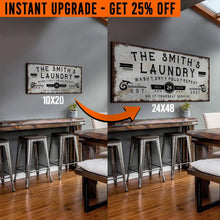 Load image into Gallery viewer, Upgrade Your 20x10 Inches 'Personalized Laundry Room' (Style 1) Canvas To 48x24 Inches