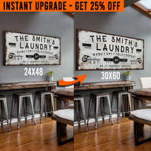 Load image into Gallery viewer, Upgrade Your 48x24 Inches 'Personalized Laundry Room' (Style 1) Canvas To 60x30 Inches