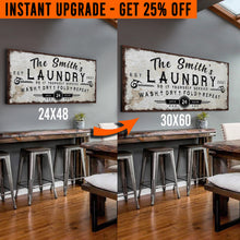 Load image into Gallery viewer, Upgrade Your 48x24 Inches 'Personalized Laundry Room' (Style 2) Canvas To 60x30 Inches
