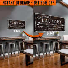 Load image into Gallery viewer, Upgrade Your 20x10 Inches 'Personalized Laundry Room' (Style 3) Canvas To 48x24 Inches