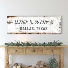 Load image into Gallery viewer, Home Coordinates Rustic Sign