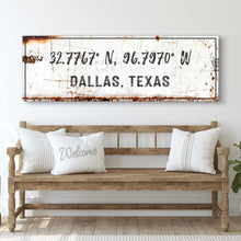 Load image into Gallery viewer, Home Coordinates Rustic Sign