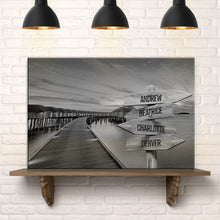 Load image into Gallery viewer, Family Names Monochrome Ocean Dock Sign
