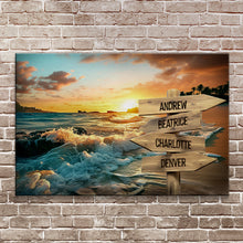 Load image into Gallery viewer, Family Name Ocean Sunset Sign