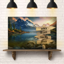 Load image into Gallery viewer, Mountain Sunrise Family Names Sign