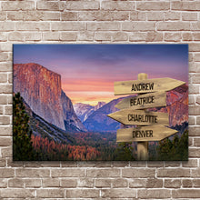 Load image into Gallery viewer, Yosemite Sunset Family Names Sign