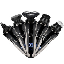 Load image into Gallery viewer, 5-in-1 Electric Razor Kit, Cordless Rechargeable Shaver &amp; Beard Trimmer, IPX6 Waterproof, Dry/Wet, Head Grooming.