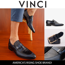 Load image into Gallery viewer, The Kazablanka Navy Leather Bit Loafer Men  Shoe