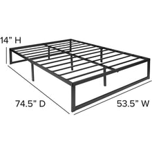 Load image into Gallery viewer, Full Size 14 Inch High Heavy Duty Black Metal Platform Bed Frame