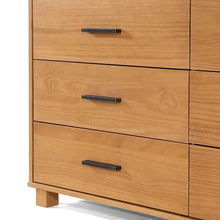 Load image into Gallery viewer, Modern Farmhouse Solid Wood 6 Drawer Double Dresser in Light Brown Finish