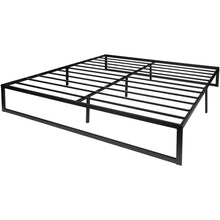 Load image into Gallery viewer, King Size 14 Inch Black Metal Steel Slat Platform Bed