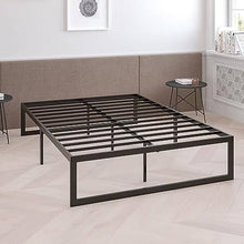 Load image into Gallery viewer, Twin Size 14 Inch Black Metal Steel Slat Platform Bed
