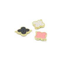 Load image into Gallery viewer, Clover Flower Connector charm,  Flower charm, Sku#FH254