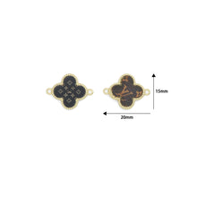 Load image into Gallery viewer, Clover Flower Connector charm,  Flower charm, Sku#FH254
