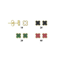Load image into Gallery viewer, Cute Clover flower Stud Earrings, Sku#FH255