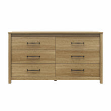 Load image into Gallery viewer, Rustic Farmhouse 6-Drawer Dresser in Natural Wood Finish