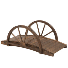 Load image into Gallery viewer, FarmHome 3.3ft Fir Wood Half Wheeled Stained Garden Bridge