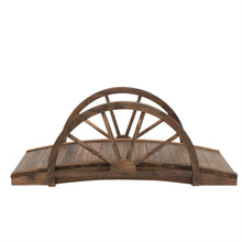 Load image into Gallery viewer, FarmHome 3.3ft Fir Wood Half Wheeled Stained Garden Bridge
