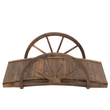 Load image into Gallery viewer, FarmHome 3.3ft Fir Wood Half Wheeled Stained Garden Bridge