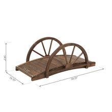 Load image into Gallery viewer, FarmHome 3.3ft Fir Wood Half Wheeled Stained Garden Bridge
