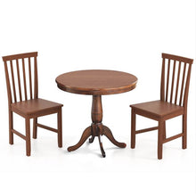 Load image into Gallery viewer, 3-Piece Traditional Round Dining Table and 2 Chairs Set in Walnut Wood Finish