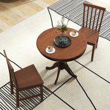 Load image into Gallery viewer, 3-Piece Traditional Round Dining Table and 2 Chairs Set in Walnut Wood Finish