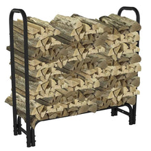 Load image into Gallery viewer, 4-Ft Heavy Duty Steel Black Metal Firewood Rack - Easy to Assemble